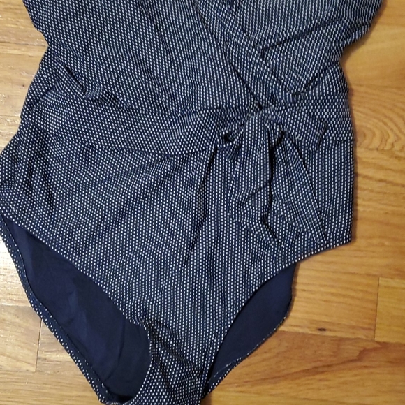 Blue & white polka dot bathing suit - Picture 3 of 6